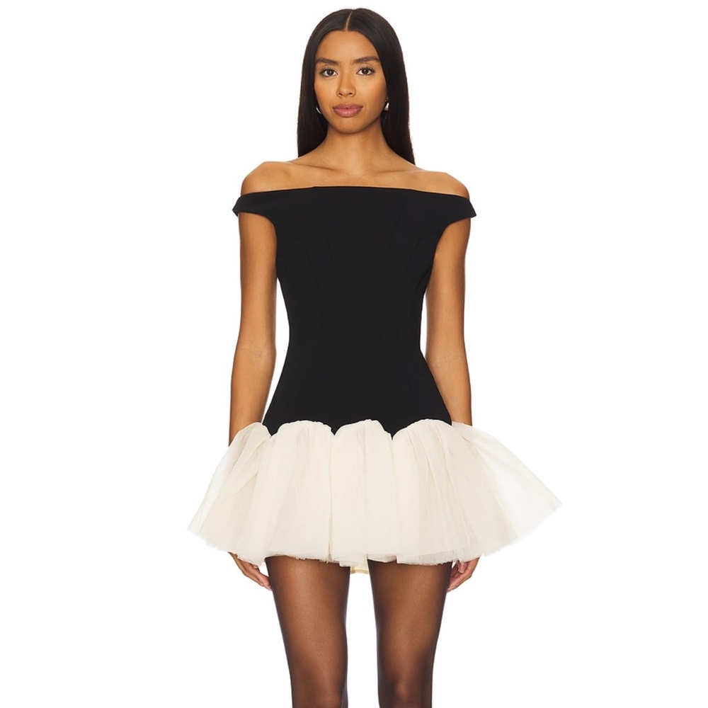 Alix mini dress in black and vanilla